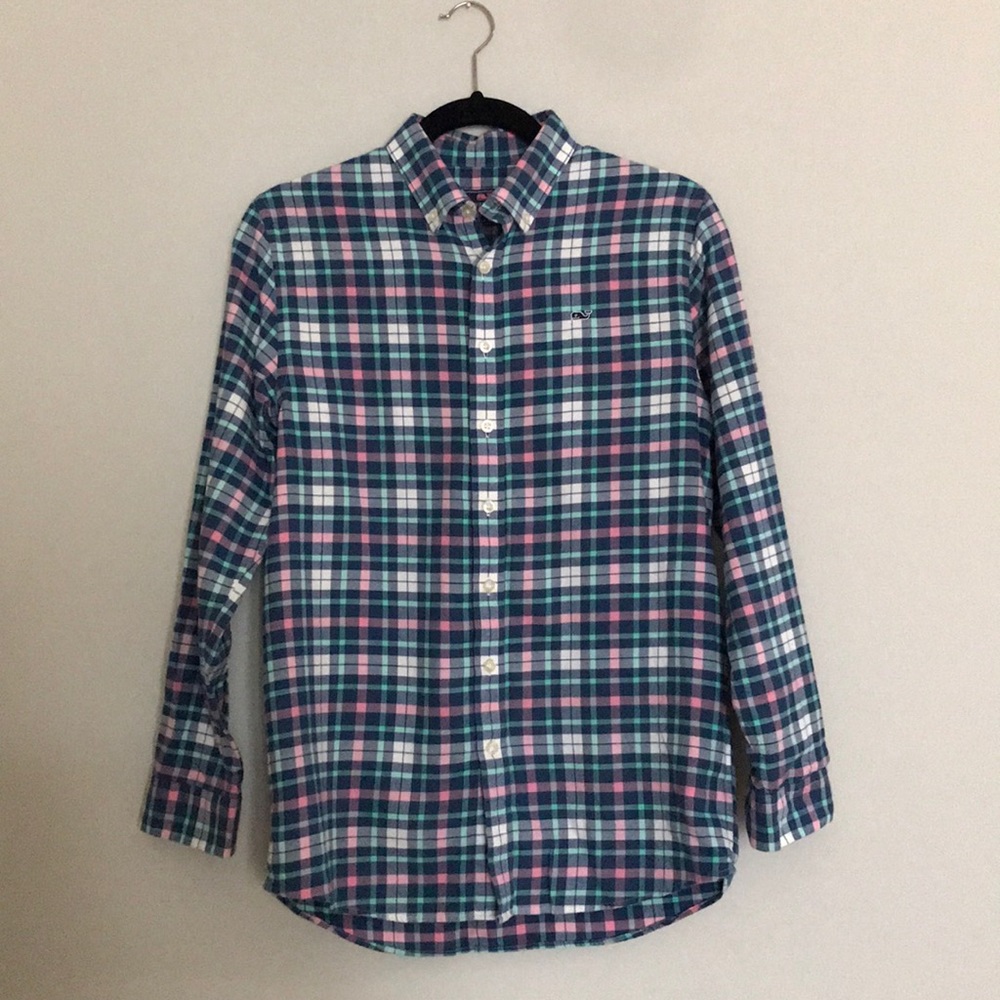 Vineyard Vine Boys Hawes Pond Flannel Whale Shirt